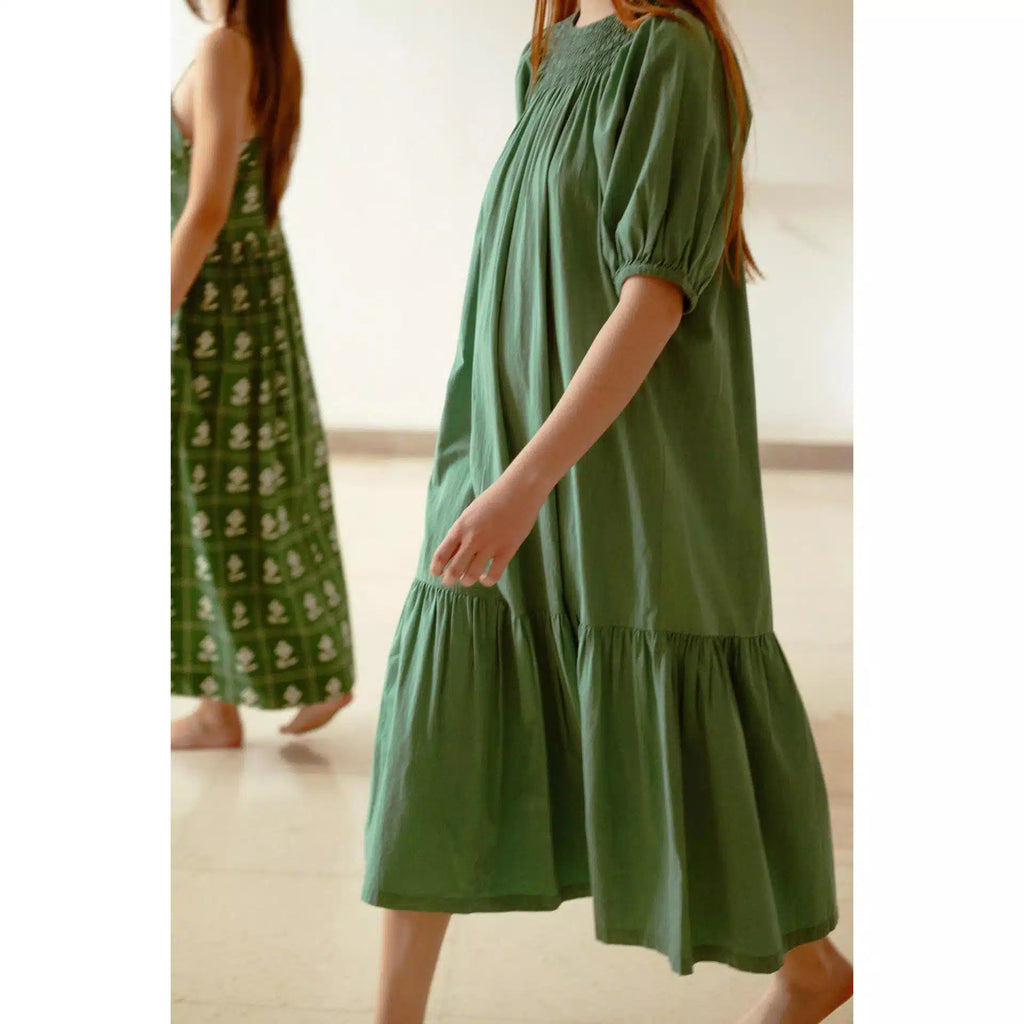 Tiny Cottons Woman - The Tiny Big Sister - Smocked dress - Emerald | Scout & Co