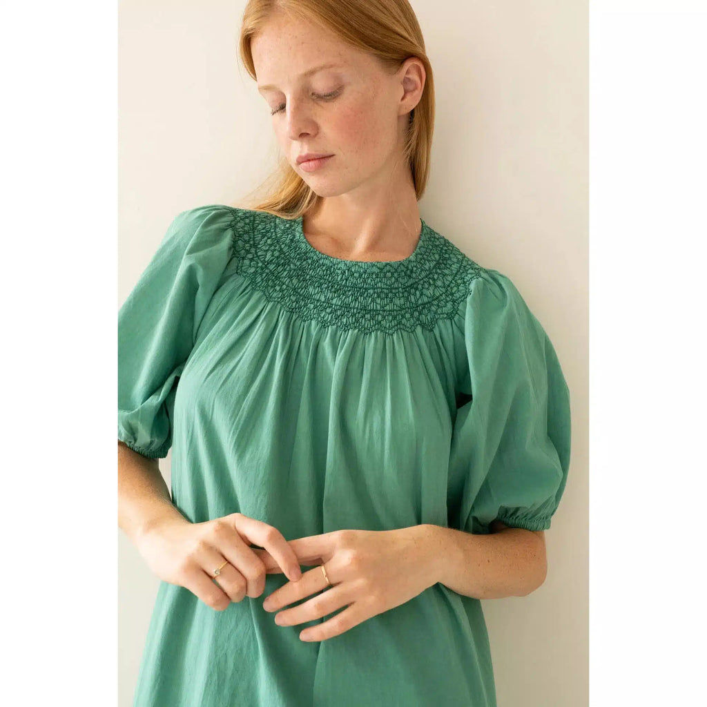 Tiny Cottons Woman - The Tiny Big Sister - Smocked dress - Emerald | Scout & Co