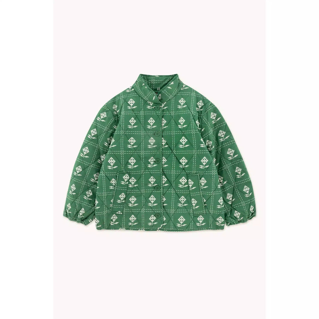 Tiny Cottons Woman - The Tiny Big Sister - Pixelated Flowers jacket - Pine green | Scout & Co