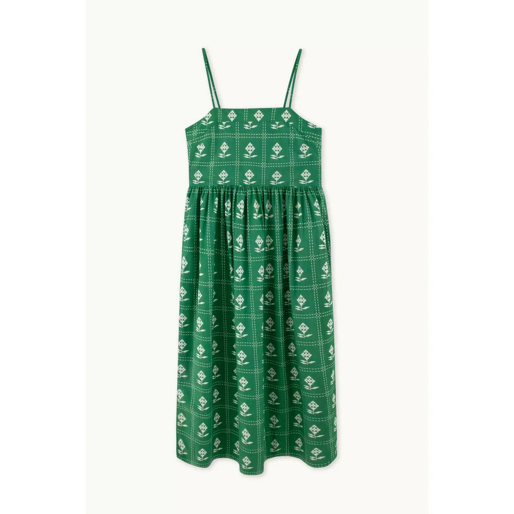Tiny Cottons Woman - The Tiny Big Sister - Pixelated Flowers straps dress - Pine green | Scout & Co