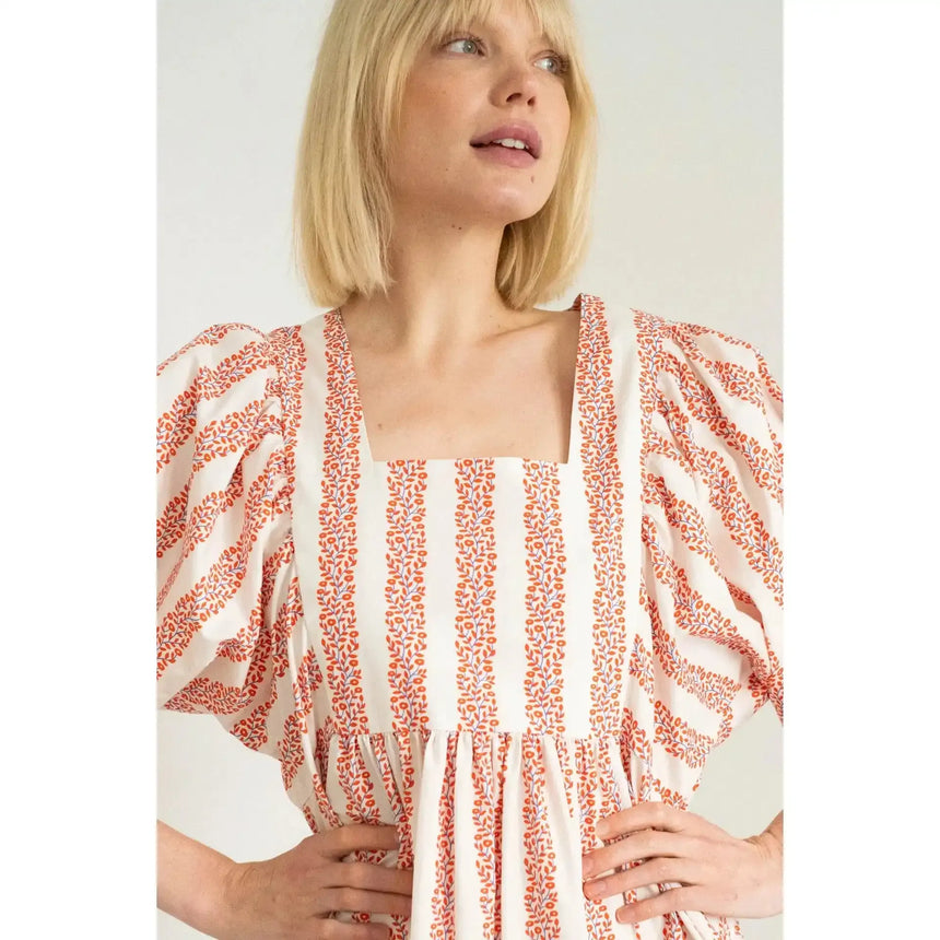 The Tiny Big Sister - Flowers dress - white / summer red | Scout & Co