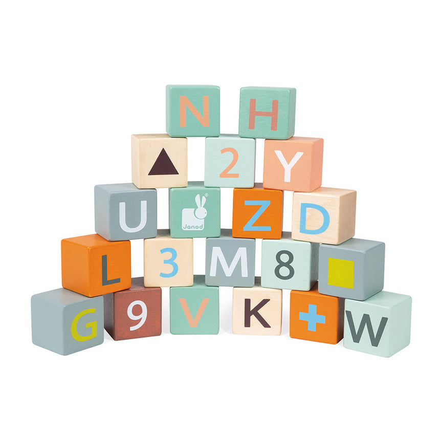 Janod - Wooden cart with ABC blocks | Scout & Co