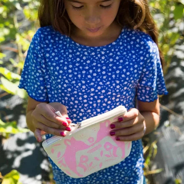 Namaki - Pink Sparkling Fox pouch - organic make-up for kids gift set | Scout & Co
