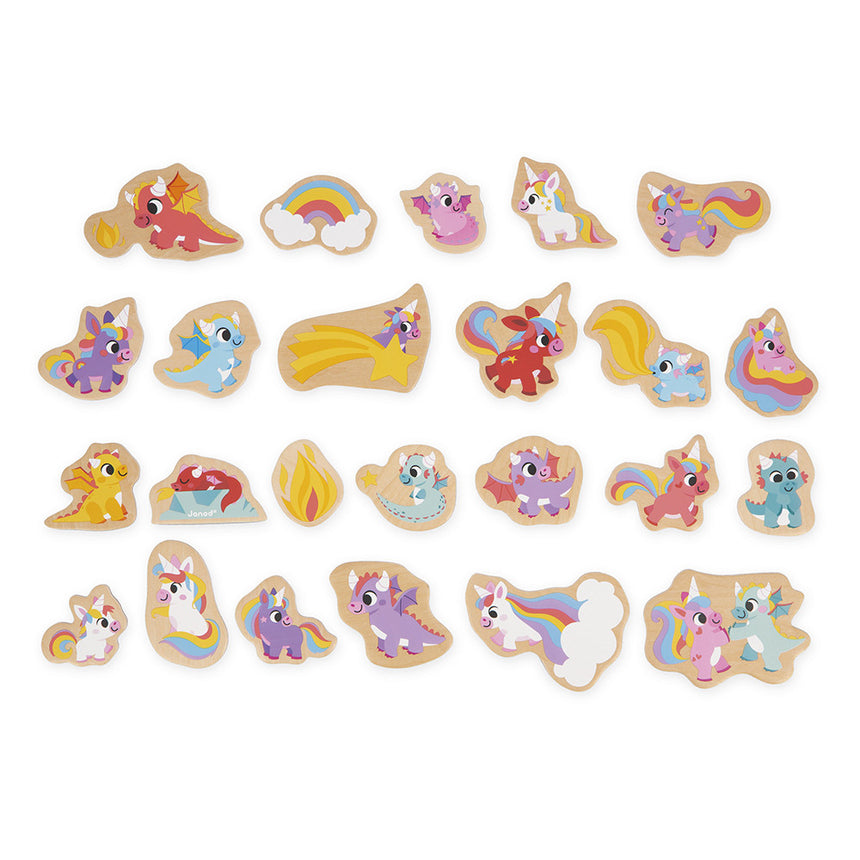 Janod - Unicorn & dragon magnets - set of 24 | Scout & Co