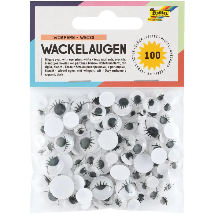 Folia - Googly eyes with eyelashes - set of 100 | Scout & Co