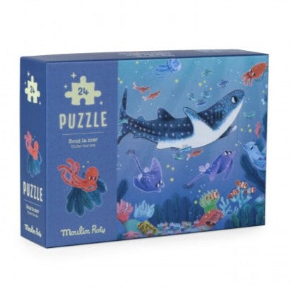 Moulin Roty - Under The Sea glow-in-the-dark 24-piece jigsaw puzzle | Scout & Co