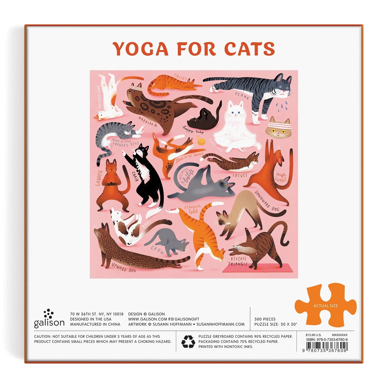 Galison - Yoga For Cats jigsaw puzzle - 500 pieces | Scout & Co