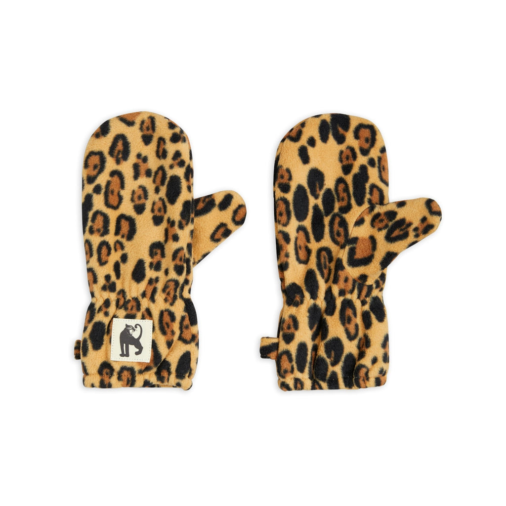 Mini Rodini - Leopard fleece mittens | Scout & Co