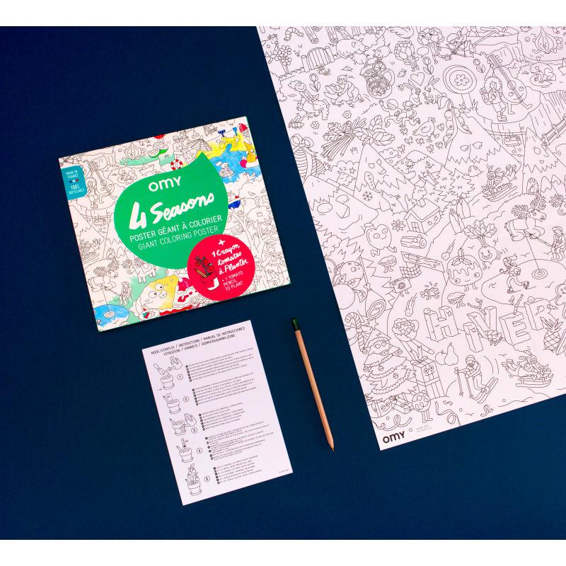 OMY - colouring poster - 4 Seasons + planting pencil | Scout & Co