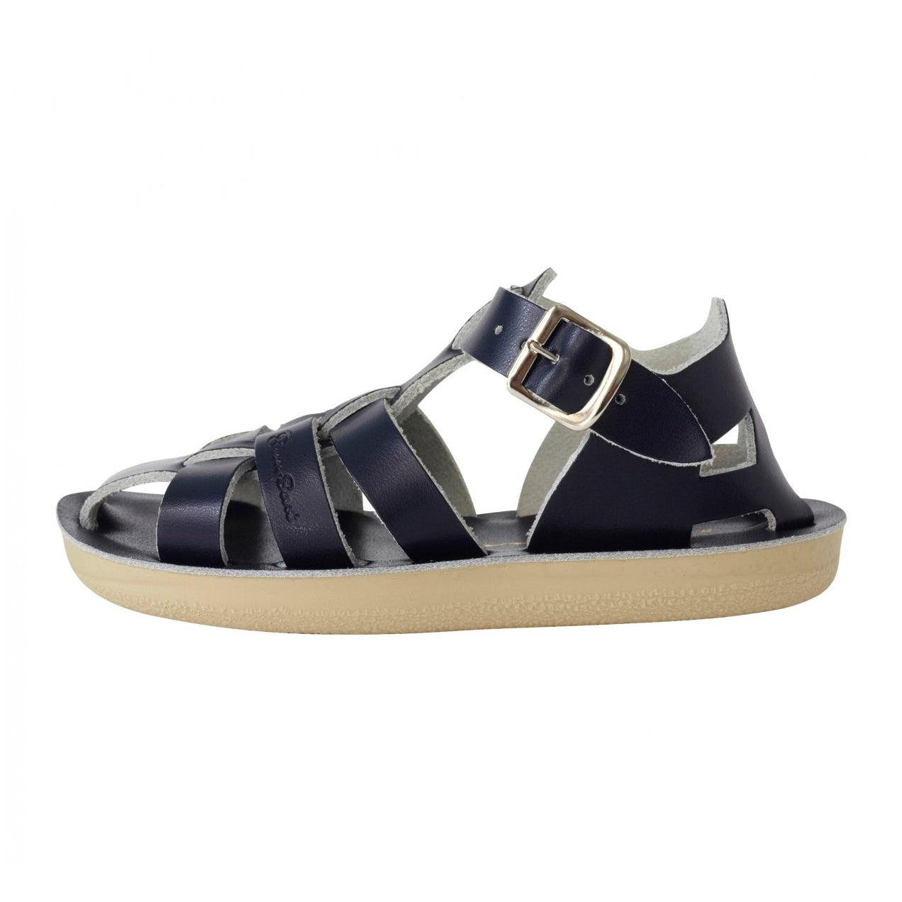 Saltwater Shark Sandals - Navy - Kids | Scout & Co