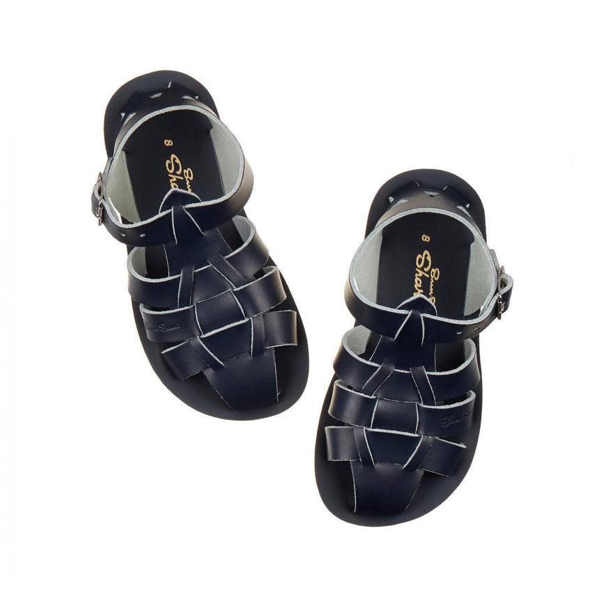 Saltwater Shark Sandals - Navy - Kids | Scout & Co