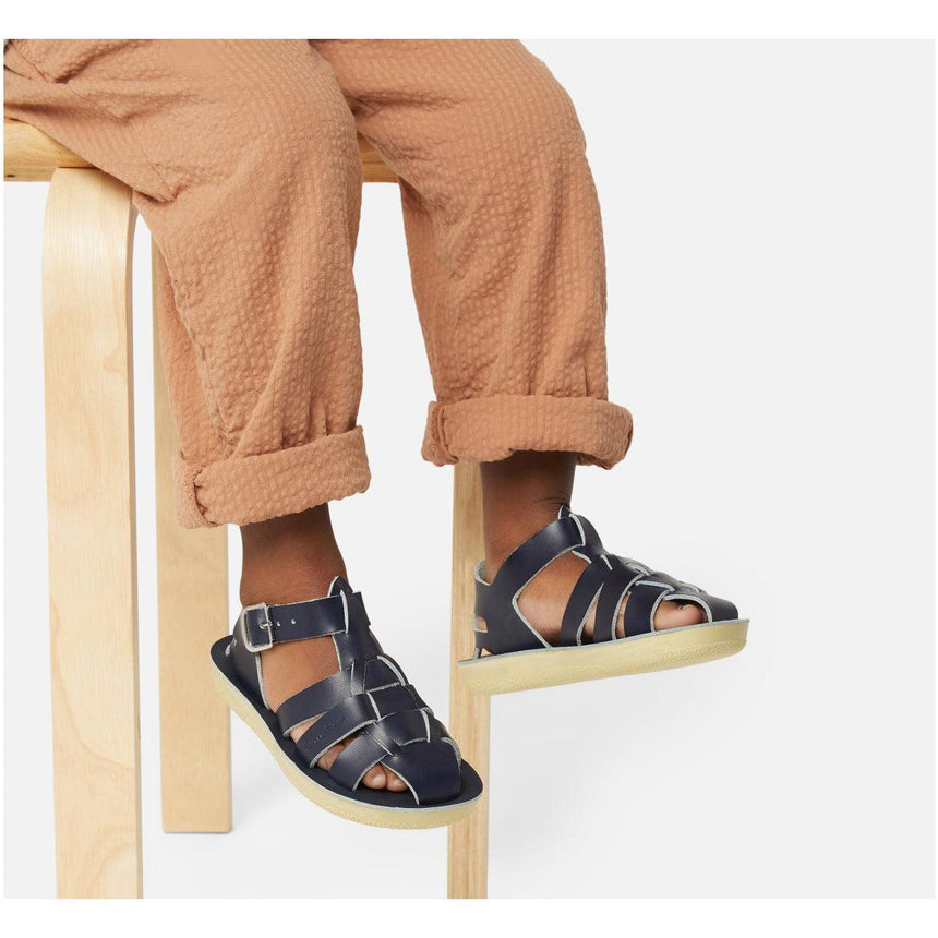 Saltwater Shark Sandals - Navy - Kids | Scout & Co