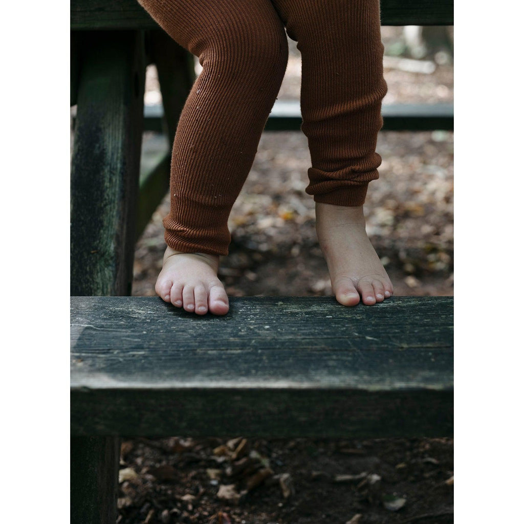 Silly Silas - Footless cotton tights with braces - Cinnamon | Scout & Co