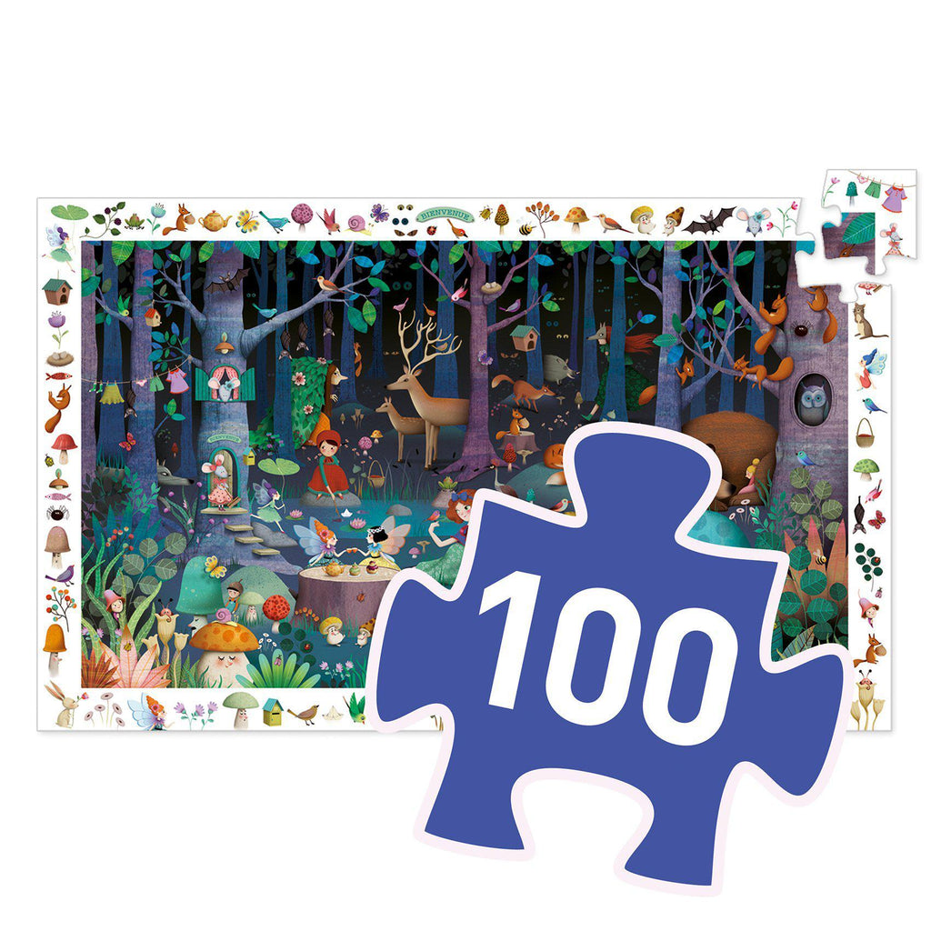 Djeco - Enchanted Forest 100-piece observation jigsaw puzzle | Scout & Co