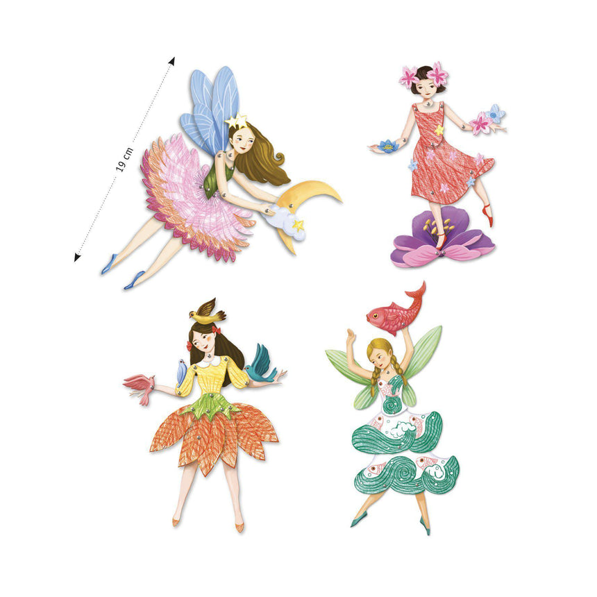 Djeco - Fairies jumping jacks to colour in | Scout & Co