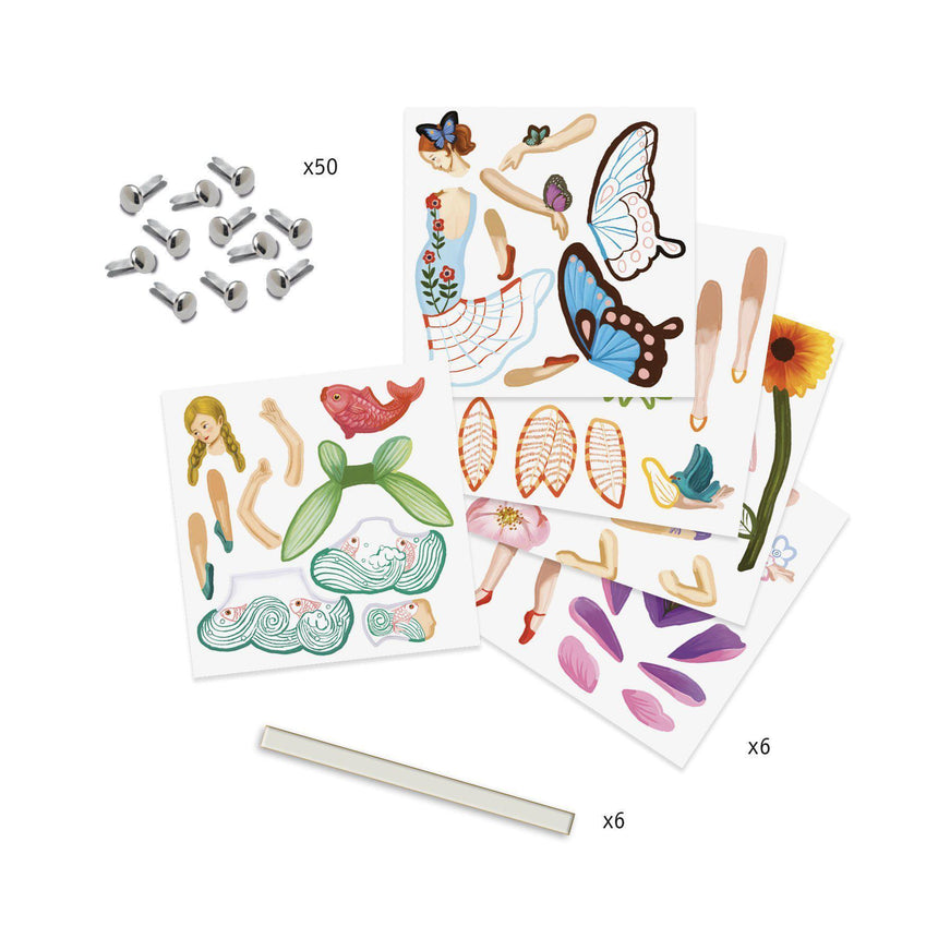 Djeco - Fairies jumping jacks to colour in | Scout & Co