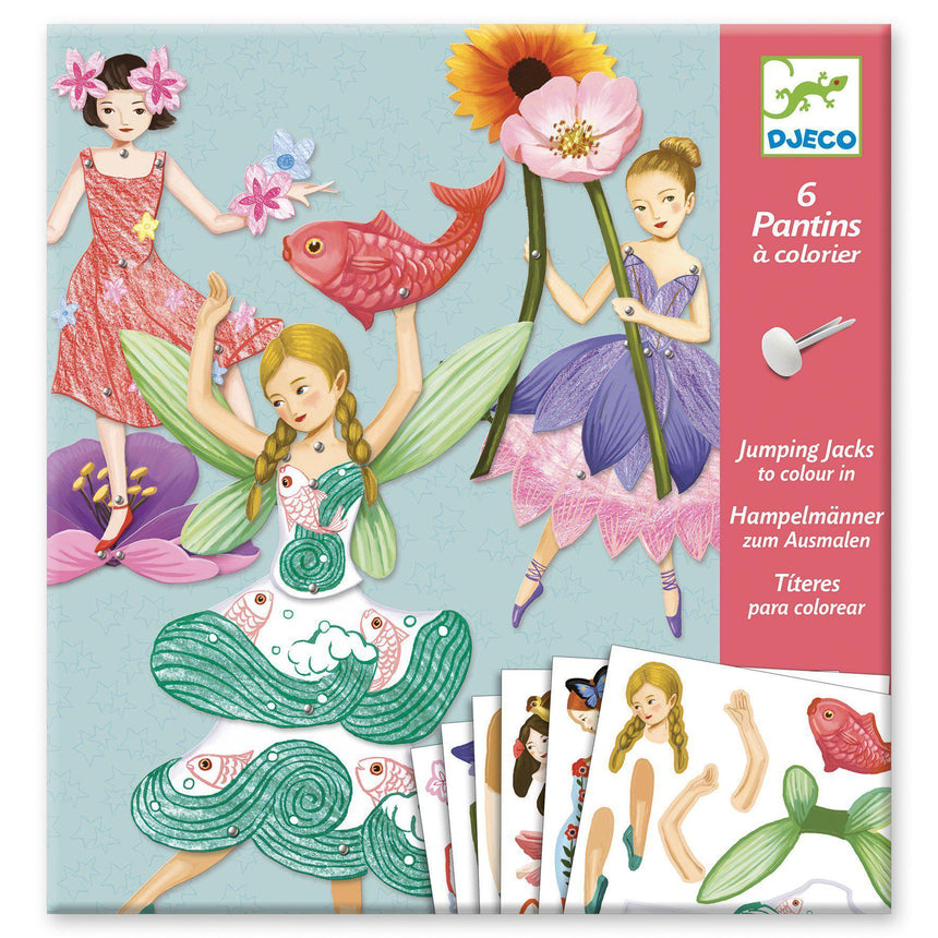 Djeco - Fairies jumping jacks to colour in | Scout & Co