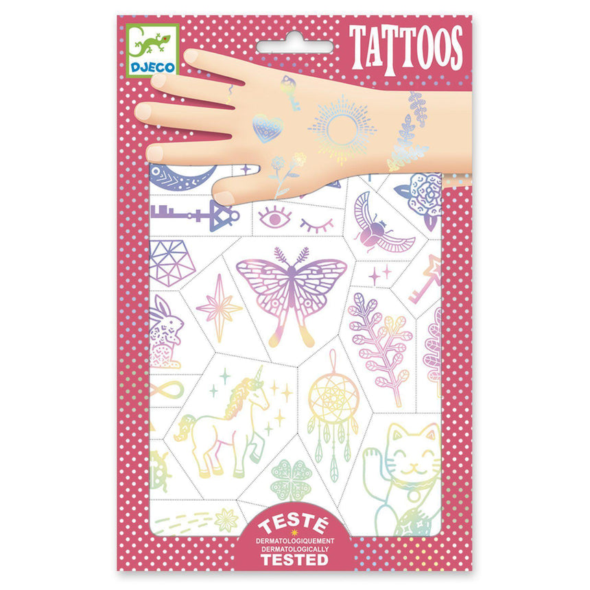 Djeco - Lucky Charms iridescent temporary tattoos | Scout & Co
