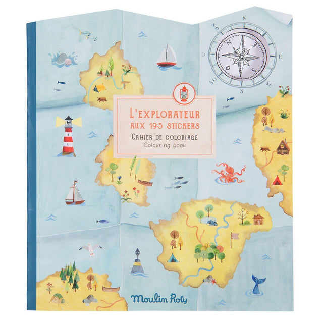 Moulin Roty - Explorer colouring + sticker book | Scout & Co