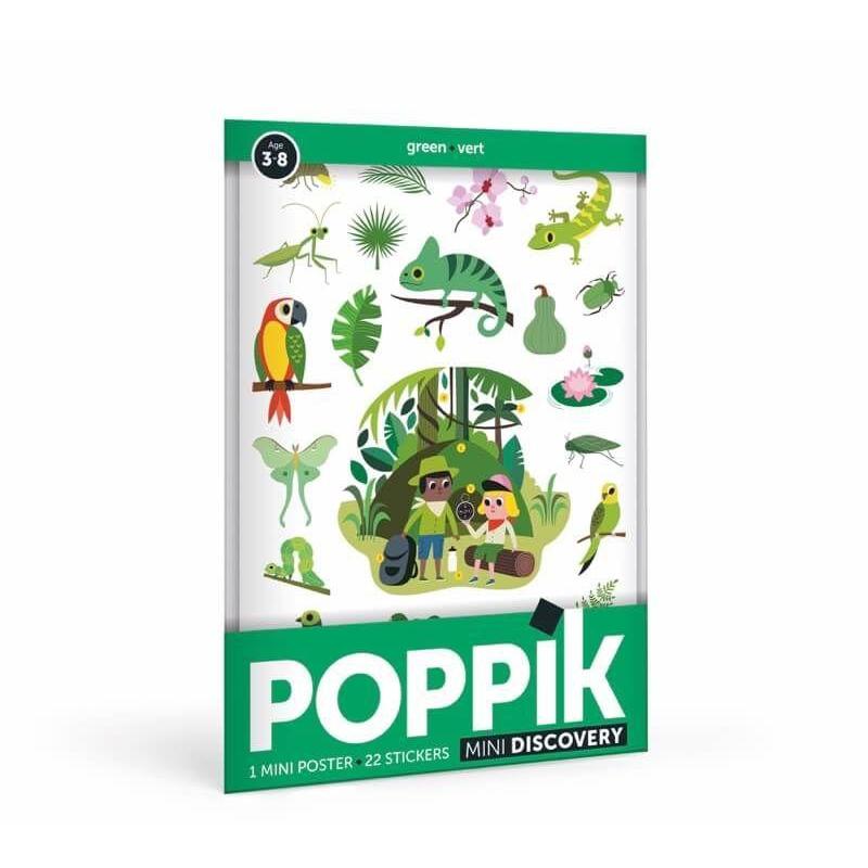 Poppik - Mini Sticker Poster - Green - Jungle Animals | Scout & Co