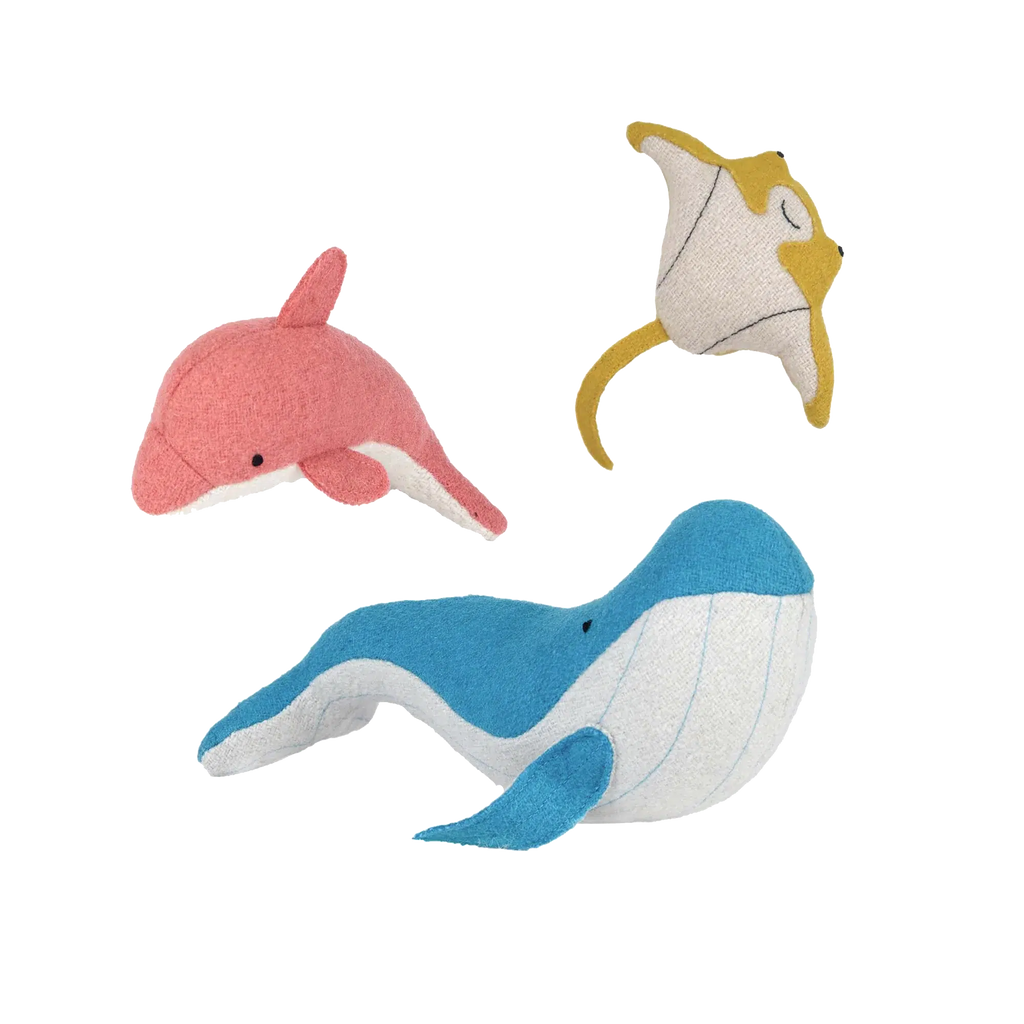 Olli Ella - Holdie Folk Ocean Animals soft toys - set of 3 | Scout & Co