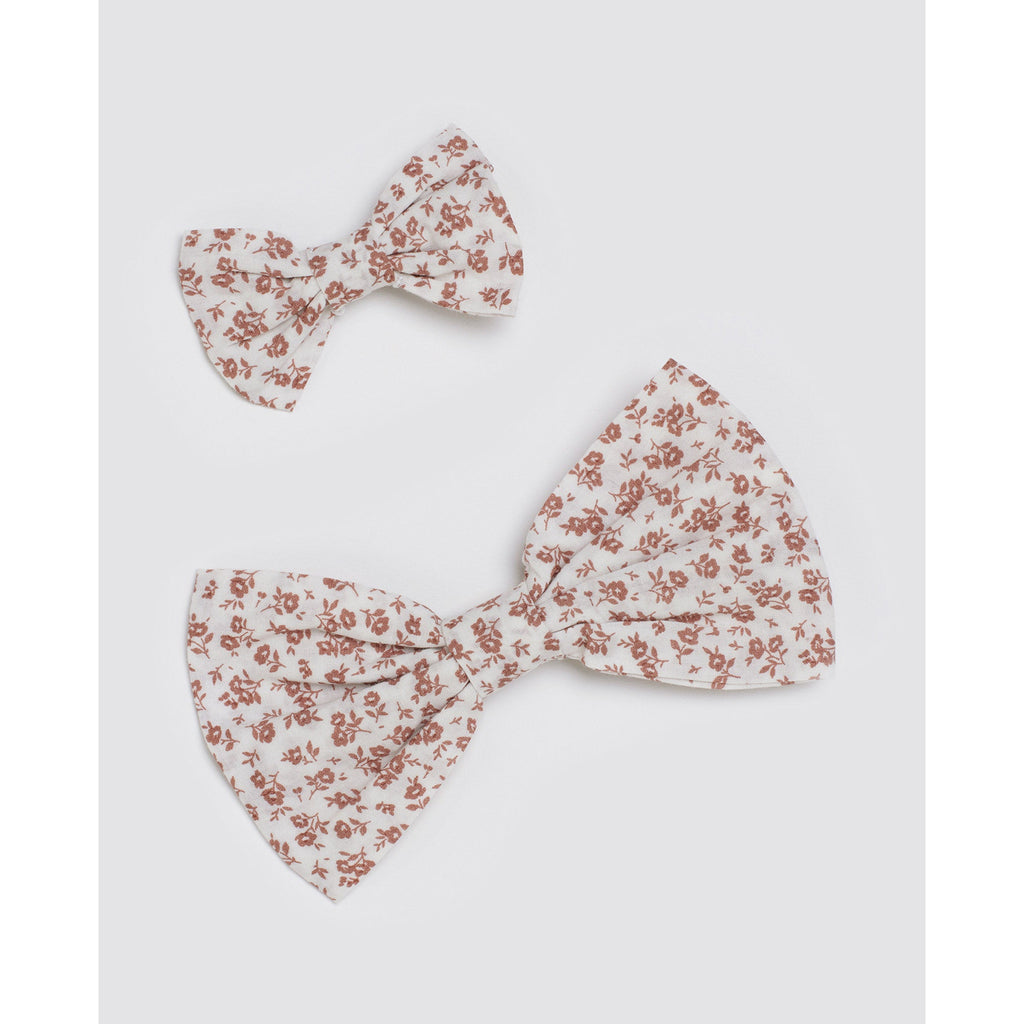 Little Cotton Clothes - Small hair bow - Anemone floral in rose | Scout & Co