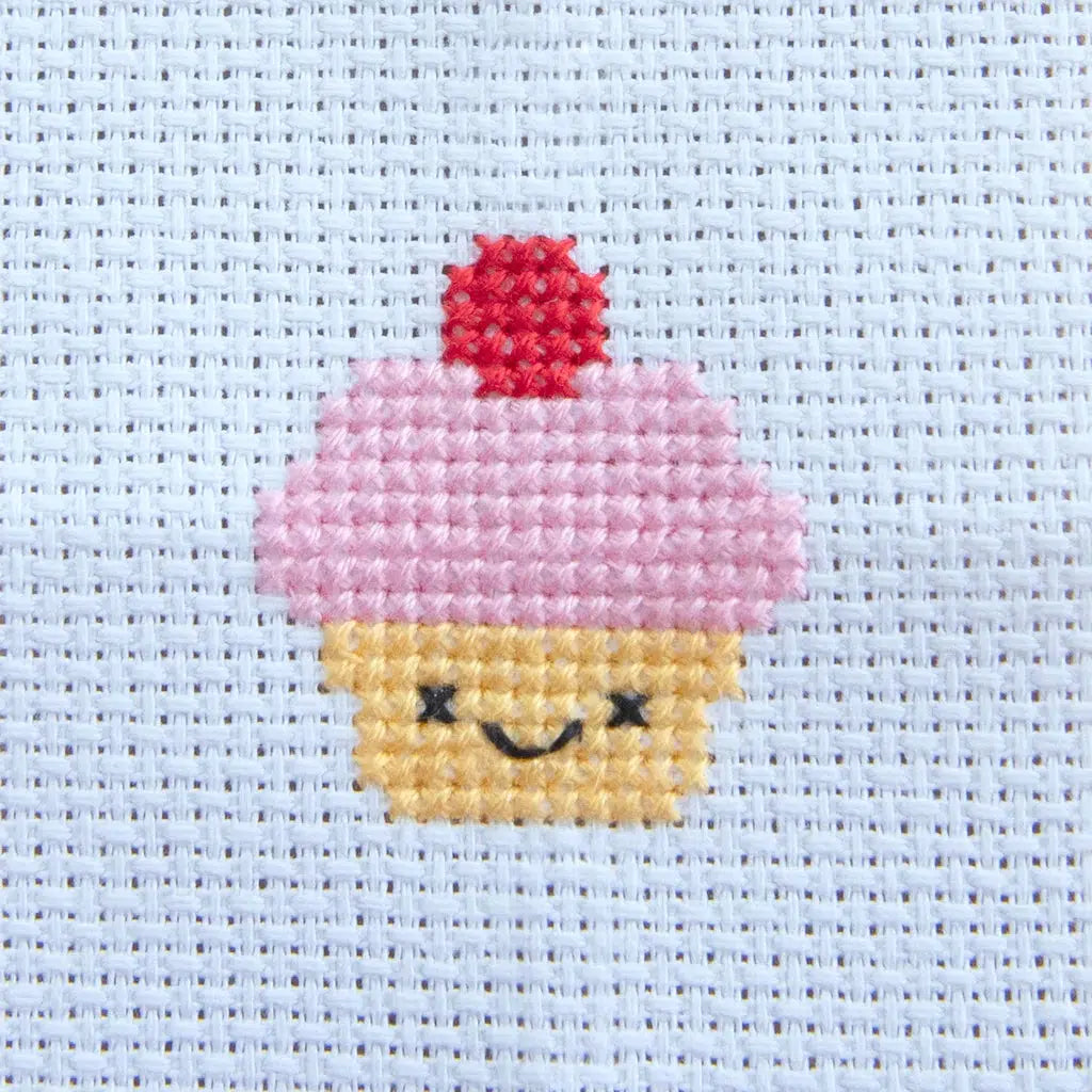 Marvling Bros - Kawaii Cupcake cross-stitch kit in a matchbox | Scout & Co