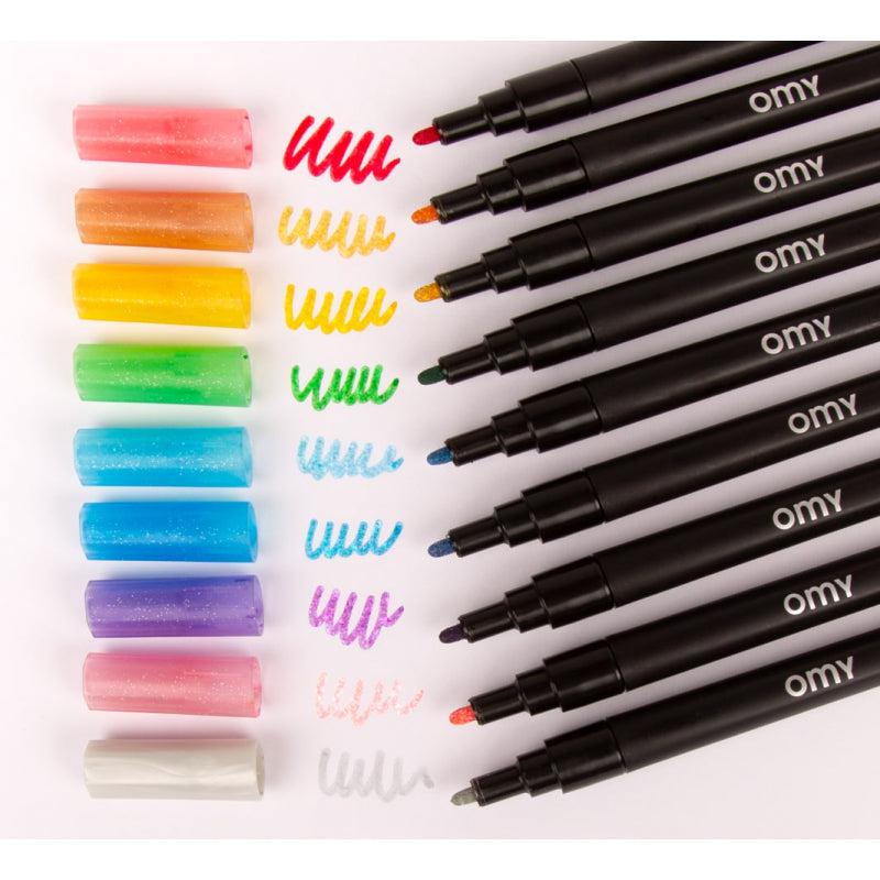 OMY - Glitter markers - box of 9 | Scout & Co