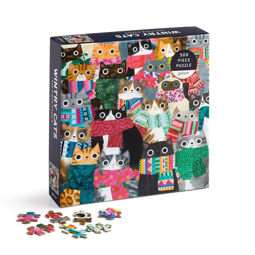 Galison - Wintry Cats jigsaw puzzle - 500 pieces | Scout & Co