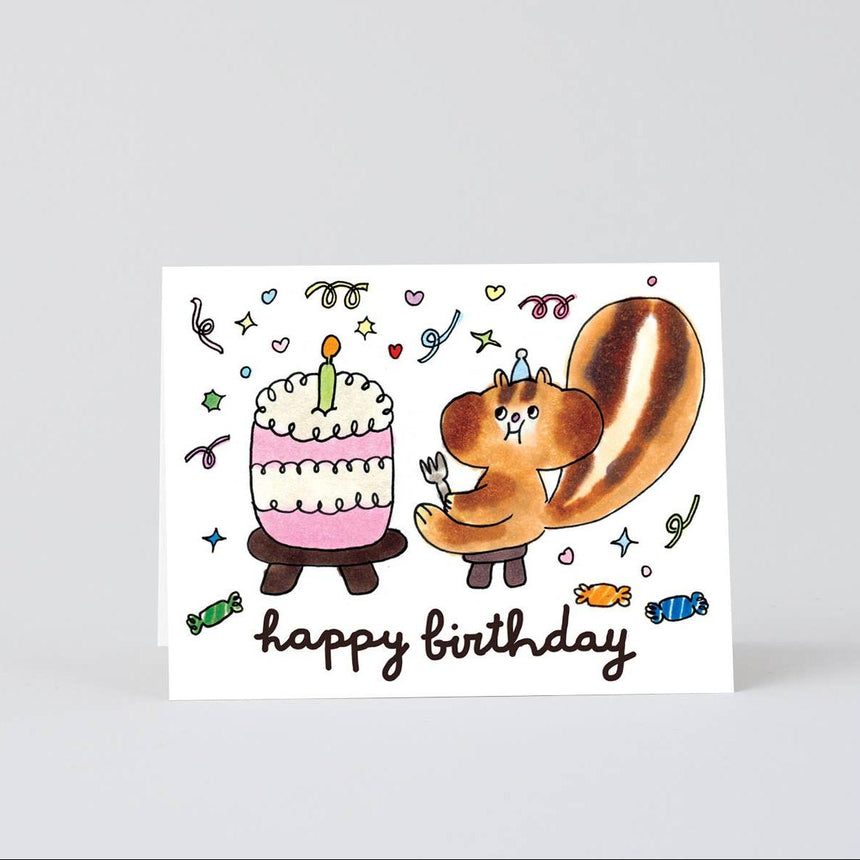 Wrap - Happy Birthday Squirrel & Cake card | Scout & Co