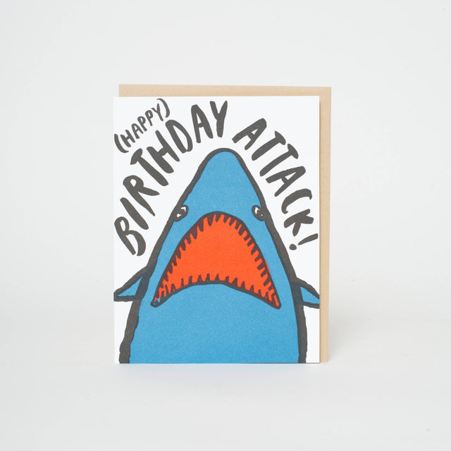 Egg Press - Shark Birthday Attack! letterpress card | Scout & Co