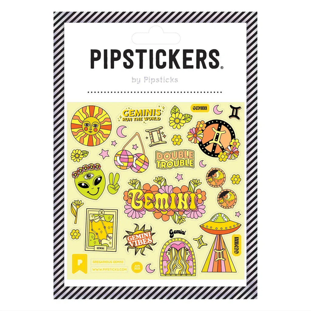 Pipsticks - Gregarious Gemini glow-in-the-dark sticker sheet | Scout & Co