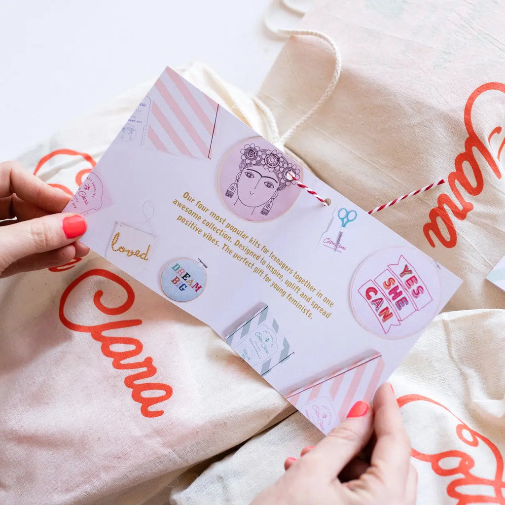 Cotton Clara - Teenagers embroidery kit bundle: set of 4 | Scout & Co