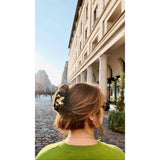 Solar Eclipse - Origami Marigold Flower handpainted hair claw | Scout & Co