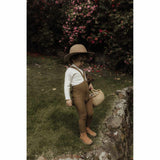 Silly Silas - Footed cotton tights with braces - Acorn Brown | Scout & Co