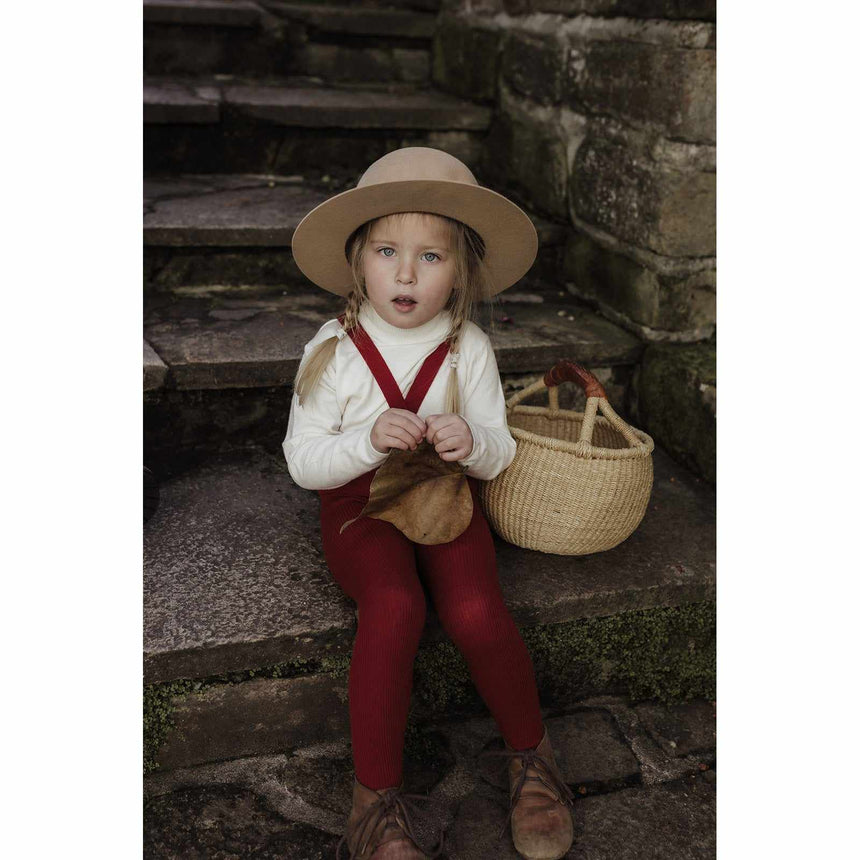 Silly Silas - Footed cotton tights with braces - Maple Leaf | Scout & Co
