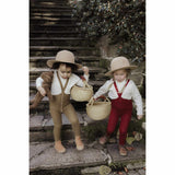 Silly Silas - Footed cotton tights with braces - Acorn Brown | Scout & Co