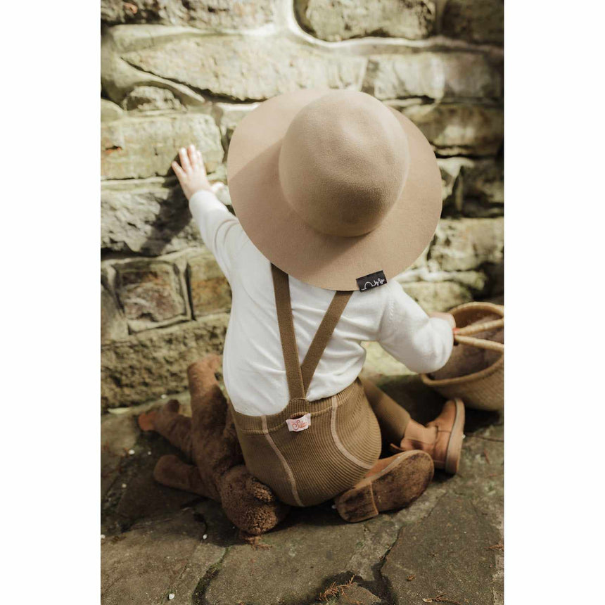 Silly Silas - Footed cotton tights with braces - Acorn Brown | Scout & Co