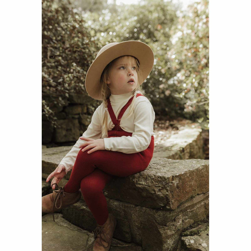 Silly Silas - Footed cotton tights with braces - Maple Leaf | Scout & Co