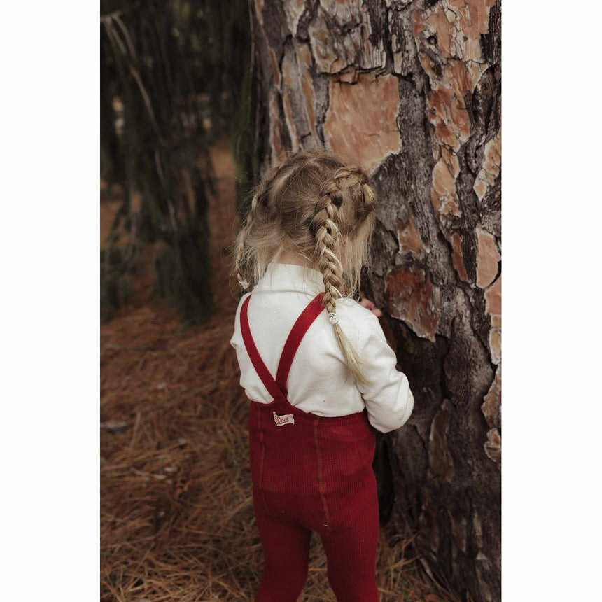 Silly Silas - Footed cotton tights with braces - Maple Leaf | Scout & Co