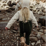 Silly Silas - Teddy warmy cotton tights with braces - Dark Forest Green | Scout & Co