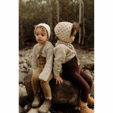 Silly Silas - Teddy warmy cotton tights with braces - Acorn Brown | Scout & Co