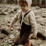 Silly Silas - Teddy warmy cotton tights with braces - Chocolate Brown | Scout & Co