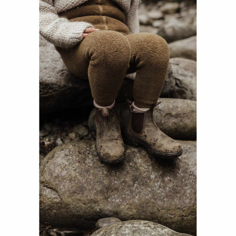 Silly Silas - Teddy warmy cotton tights with braces - Acorn Brown | Scout & Co