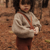 Silly Silas - Teddy footless tights with braces - Cinnamon | Scout & Co