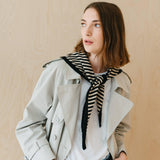 TBCo - Merino Triangle Scarf in Black Stripe | Scout & Co