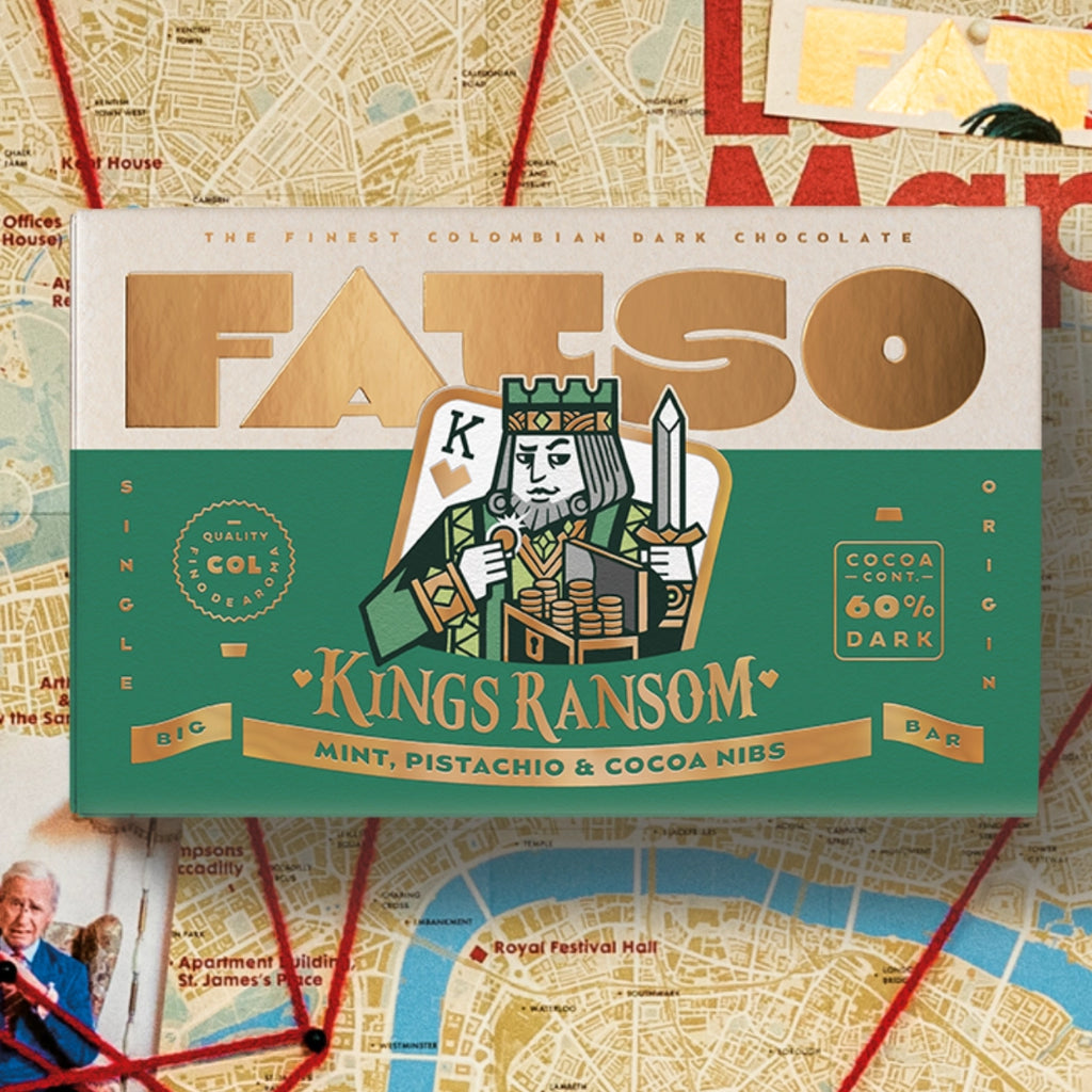 Fatso - King's Ransom dark chocolate bar - mint, pistachio & cocoa nibs - 150g | Scout & Co