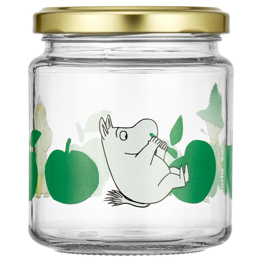 Muurla - Moomin glass kitchen jar - Joyful Apples - Green | Scout & Co