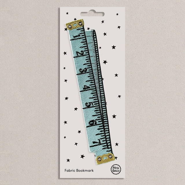 Petra Boase - Embroidered Fabric Bookmark- Blue Retro Tape Measure | Scout & Co