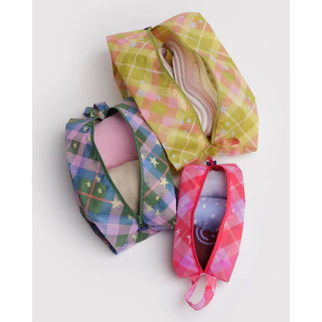Baggu - 3D Zip Set of 3 - Star Plaid | Scout & Co
